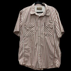 Big Sky Outfitters Mens Plaid Vented Short Sleeve Fishing Outdoor Shirt Size XXL